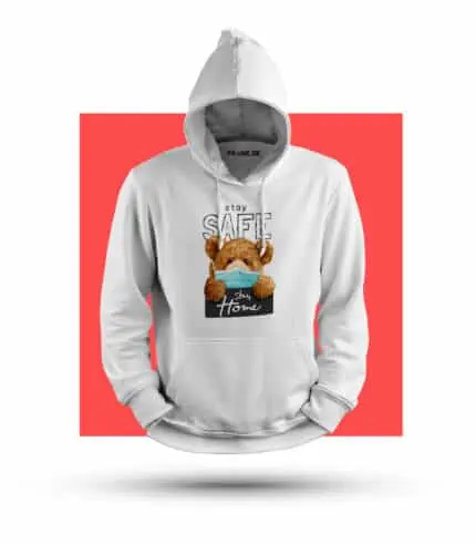 Macko stay safe-Mikina-Potlacmikiny-Mikina s vlastnou potlacou-Mikina s navrhom-Prank.sk