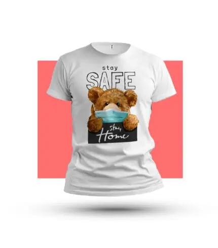 Macko stay safe-Tricko-Potlac triciek-Tricko s vlastnou potlacou-Tricko s navrhom-Prank.sk