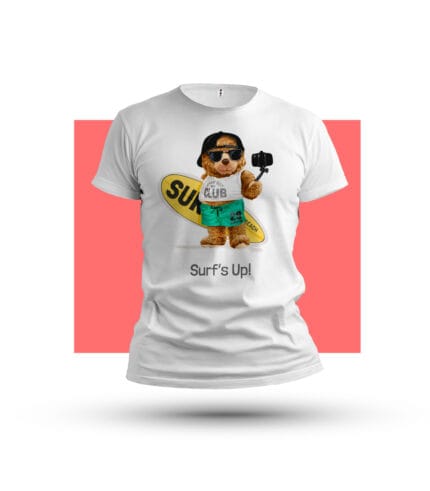 Macko surfer-Tricko-Potlac triciek-Tricko s vlastnou potlacou-Tricko s navrhom-Prank.sk