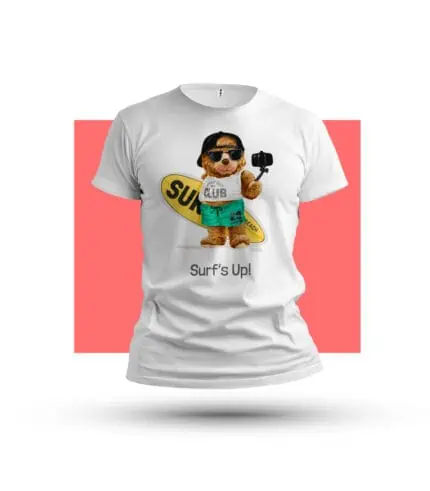 Macko surfer-Tricko-Potlac triciek-Tricko s vlastnou potlacou-Tricko s navrhom-Prank.sk